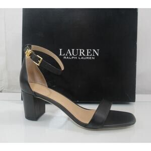 Lauren Ralph Lauren Logan Block Heel Dress Sandals Leather Black Size 7